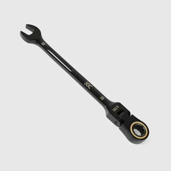 フジ矢 首振りラチェットコンビネーションレンチ（黒金）8mm CWL-08-BG