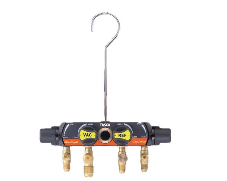 TASCO タスコ  R448A R449A R404A用 4バルブ ゲージマニホールドボディ TA124FZ-11