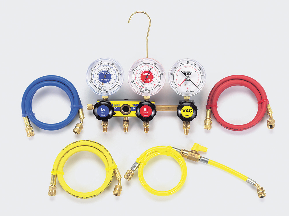 TASCO タスコ 　R22 R12 R502用 サイトグラス付スリーゲージマニホールドキット　TA120A-3G