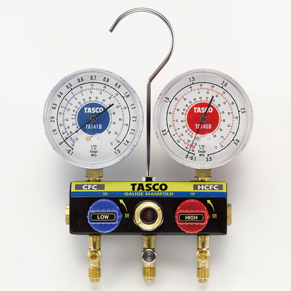 TASCO タスコ  R22 R12 R502用 ボールバルブ式ゲージマニホールドキット TA120K-2