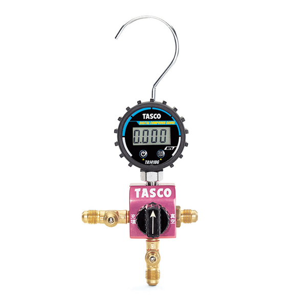 TASCO タスコ  R410A,R32用ボールバルブ式デジタルシングルマニホールドキット チャージホース92cmタイプTA123DG-1