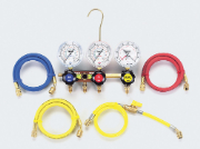 TASCO タスコ  R404A R407C R507A R134a用 サイトグラス付スリーゲージマニホールドキット TA124-3G