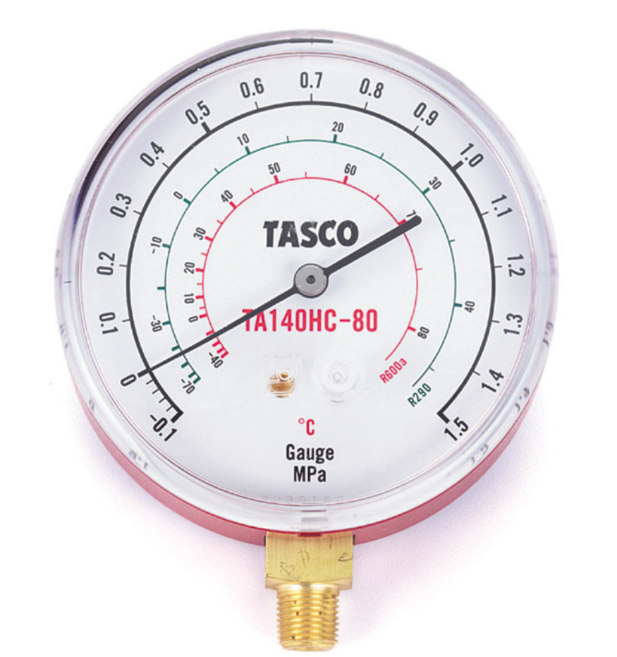 TASCO タスコ R600a、R290用高精度圧力計/連成計　TA140HC-80