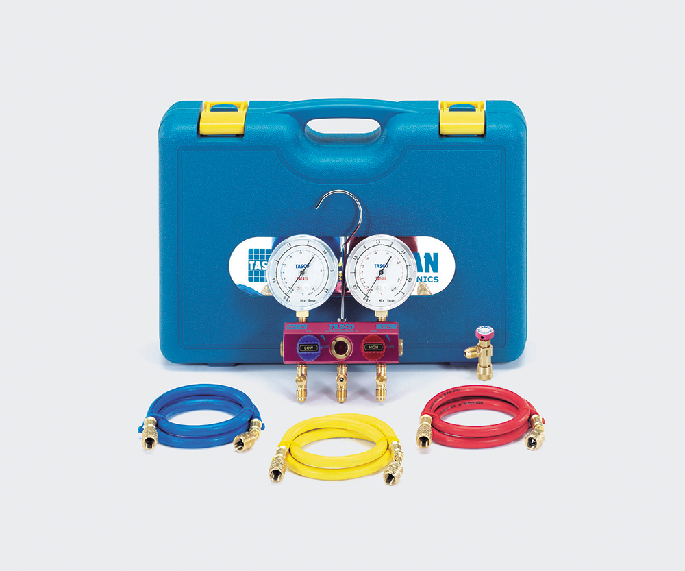 TASCO タスコ  R410A R32用 マニホールドセットチャージバルブﾞ付 TA15EC