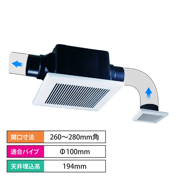 高須産業 天井用換気扇 2室同時換気 標準タイプ TK-265R2L 24時間換気対応
